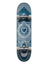 Skateboard Complete Blueprint Home Heart Navy/White 8"