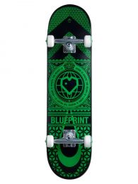 Skateboard Complete Blueprint Home Heart Negru/Verde 8"