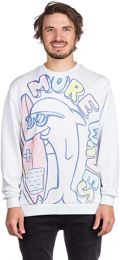 Bluza Pink Dolphin More Waves Crewneck White S