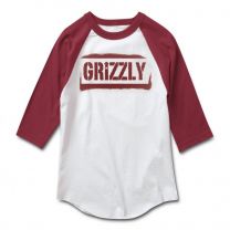 Bluza Grizzly Stencil Stamp Raglan T-shirt Burgundy M