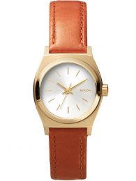 Ceas Nixon Small Time Teller Leather gold