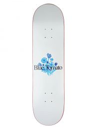 Skateboard Deck Blue Tomato Knit Flowers White 8.25"