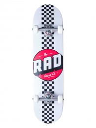 Skateboard Complete RAD Checker Stripe Alb 7.75"
