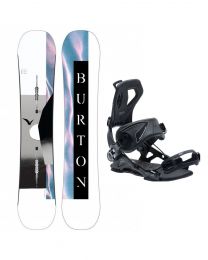 Set Placa Snowboard Burton Yeasayer Flying V 2022 144 + Legaturi Snowboard SP Core Multientry Black 21/22