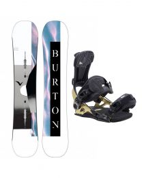 Set Placa Snowboard Burton Yeasayer Flying V 2022 144 + Legaturi Snowboard SP sLAB.one Multientry Gold 21/22