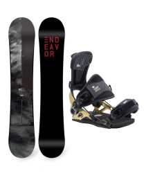 Set Placa Snowboard Endeavor Live 2020 155 + Legaturi Snowboard SP Mountain Multientry Gold 21/22