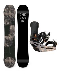 Set Placa Snowboard Endeavor Ranger 2021 + Legaturi Snowboard Burton Malavita Dark Grey Print EST W22